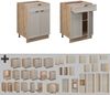 Küchenunterschrank Fame-Line GrauBeige 60 cm mit Schublade, ohne Arbeitsplatte Vicco Bild 5