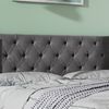 Polsterbett in Grau mit Rautensteppung und Knopfdetails,209*160*94.5cm，Samtbezug Bild 2