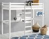 Homeline Etagenbett Hochbett mit Regal und Schreibtisch,massivholz, Etagenbett weiß Bild 4
