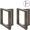 vidaXL Couchtischbeine T-Form 2 Stk. Naturstahl 50x25x(42-43) cm Stahl 4013031 Bild 3