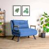 Dmora Sessel Keoni, Gepolsterter Sitz, Einzelsofa im Wohnzimmer, Stuhl mit Armlehnen, 60x78 h78 cm, Blau Bild 2