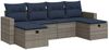 vidaXL 6-tlg. Garten-Sofagarnitur mit Kissen Grau Poly Rattan 3325427 Bild 2