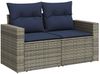 vidaXL 6-tlg. Garten-Sofagarnitur mit Kissen Grau Poly Rattan 3325427 Bild 3