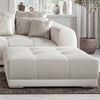 Polsterhocker XXL für Big-Sofa, Federkern Kunstleder Weiß + Webstoff Grau Beige Bild 2