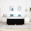 vidaXL Bettrahmen mit Matratze Schwarz 160 x 200 cm Stoff 3398950 Bild 3