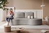 Sofa Designersofa ARLET 3-Sitzer in Stoff Riviera Hellgrau Bild 2