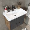 Roomart ADA Badmöbel Set– 3-teiliges Badezimmermöbel Set mit Waschbecken, Unterschrank & Spiegelschrank - H 42 x B 35 x T 60 cm • Anthrazit-Eiche Bild 5