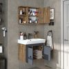 Roomart ADA Badmöbel Set– 3-teiliges Badezimmermöbel Set mit Waschbecken, Unterschrank & Spiegelschrank - H 42 x B 35 x T 60 cm • Anthrazit-Eiche Bild 4