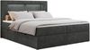 Boxspringbett - Polsterbett mit LED Kopfteil - GOLD-5 - 160x200cm - Dunkelgrau Stoff - H4 Bild 3