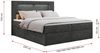Boxspringbett - Polsterbett mit LED Kopfteil - GOLD-5 - 160x200cm - Dunkelgrau Stoff - H4 Bild 5