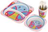 Kindergeschirrset 5-tlg. aus Bambus in Schmetterlingsdesign - robust & bunt Bild 2