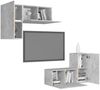 vidaXL 4-tlg. TV-Schrank-Set Betongrau Spanplatte [3079108] Bild 3