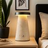 LED Tischleuchte, Akku, Touch, Travertine Stein, H 16 cm Bild 2