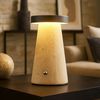LED Tischleuchte, Akku, Touch, Travertine Stein, H 16 cm Bild 3