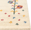 Gabbeh Teppich Wolle beige 80 x 150 cm Blumenmuster Hochflor HUSUNLU Bild 4