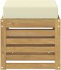 vidaXL Outdoor Hocker Bank Weiß 43 x 43 x 45 cm Massivholz Akazie 901680 Bild 3