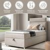 Best For Home Boxspringbett mit 7-Zonen-Bonellfederkernmatratze, Boxspringbett mit Matratze und Stauraum Bild 3