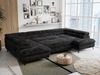 Ecksofa U-Form, mit Bettkasten, Bettfunktion und Einstellbare Kopfstützen, Sofa big XXL - PETER U - Schwarz Plüsch - Topper T25 Bild 4