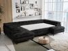 Ecksofa U-Form, mit Bettkasten, Bettfunktion und Einstellbare Kopfstützen, Sofa big XXL - PETER U - Schwarz Plüsch - Topper T25 Bild 5