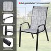 TLGREEN Stapelstuhl Gartenstühle Stapelstuhl,Camping Stapelbar Hochlehner, (Terrassenstuhl Textilene Stahlgestell für Gärten Innenhöfe Balkone Restaurants, 4 St), 150 kg Belastbar Bild 3