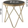 Kadima Design Eleganter Beistelltisch: Glas, V-förmige Beine, filigranes 70er-Jahre Design, pflegeleicht. Gold, 42x42x46 cm Bild 4