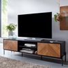 Lowboard TV-Kommode 163x45x40cm Holz Schwarz Eiche-Dekor Modern Wohnzimmer Bild 4