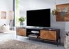 Lowboard TV-Kommode 163x45x40cm Holz Schwarz Eiche-Dekor Modern Wohnzimmer Bild 5