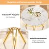 Runder Esstisch MDF Marmoroptik 100cm Metallgestell Verstellbare Füße Stabil Elegant,Weiß & Gold Bild 5