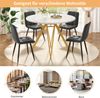 Runder Esstisch MDF Marmoroptik 100cm Metallgestell Verstellbare Füße Stabil Elegant,Weiß & Gold Bild 3