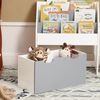SoBuy KMB17-HG Kinder Bücherregal mit 3 Ablagefächern, 1 Schublade, Weiß/Grau Bild 4