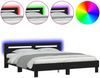 vidaXL Bettgestell mit Kopfteil und LED-Beleuchtung Schwarz 180x200 cm 3207526 Bild 2