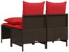 vidaXL 4-teiliges Gartensofa-Set mit Kissen, braun, Polyrattan 368386 Bild 5