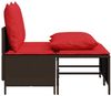 vidaXL 4-teiliges Gartensofa-Set mit Kissen, braun, Polyrattan 368386 Bild 4