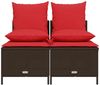 vidaXL 4-teiliges Gartensofa-Set mit Kissen, braun, Polyrattan 368386 Bild 3