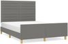 vidaXL Polsterbett mit Kopfteil Stoff Dunkelgrau 140x190 cm Bild 2