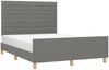 vidaXL Polsterbett mit Kopfteil Stoff Dunkelgrau 140x190 cm Bild 3