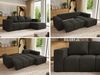Ecksofa mit Schlaffunktion und Bettkasten, L-form Couch, lose Kissen, Polstersofa - MONIVA - Dunkelgrau Velours - rechte Seite Bild 2