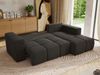 Ecksofa mit Schlaffunktion und Bettkasten, L-form Couch, lose Kissen, Polstersofa - MONIVA - Dunkelgrau Velours - rechte Seite Bild 3