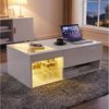 Furnishings Home Couchtisch Höhenverstellbarer LED Wohnzimmertisch Kaffeetisch (1-St, Inkl. Glastischplatte, Doppel-Hebemechanismus, Verstecktem Stauraum), mit LED-Beleuchtung, Aufklappbar Bild 2