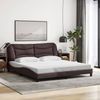 vidaXL Bettgestell mit LED ohne Matratze "Hvar" Dunkelbraun 180x200 cm Stoff 3213721 Bild 4