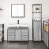 vidaXL Badezimmermöbel Set mit Regal 2 pcs Grau Sonoma und Schwarz 3328377 Bild 4