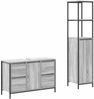 vidaXL Badezimmermöbel Set mit Regal 2 pcs Grau Sonoma und Schwarz 3328377 Bild 2