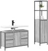 vidaXL Badezimmermöbel Set mit Regal 2 pcs Grau Sonoma und Schwarz 3328377 Bild 3