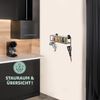 Wandablage mit zwei Haken und Einlegeboden, zum Kleben oder Bohren, schwarz, inkl. Montagematerial Bild 2