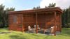 Lugarde Select Modern Gartenhaus mit Vordach Köln 250x250cm + 400cm - Braunes Öl Bild 5