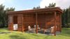 Lugarde Select Modern Gartenhaus mit Vordach Köln 250x250cm + 400cm - Braunes Öl Bild 1