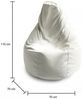 Dmora Asino-Pouf, Sitzsack-Pouf, Sitzsack aus Öko-Leder, 100 % Made in Italy, 70 x 70 x 110 cm, Weiß Bild 3
