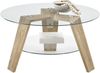 Couchtisch >LUBLIN< in Asteiche, Klarglas / Massivholz - 40x75cm (HxD) Bild 4