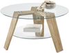 Couchtisch >LUBLIN< in Asteiche, Klarglas / Massivholz - 40x75cm (HxD) Bild 3