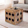 Würfelhocker Mango Massivholz 41x41x41cm Sitzwürfel Beistelltisch Holzhocker Design Bild 2